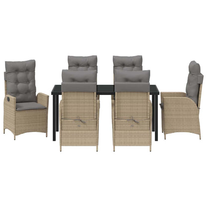 Set da Pranzo per Giardino 7 pcs Beige polyrattan - homemem39