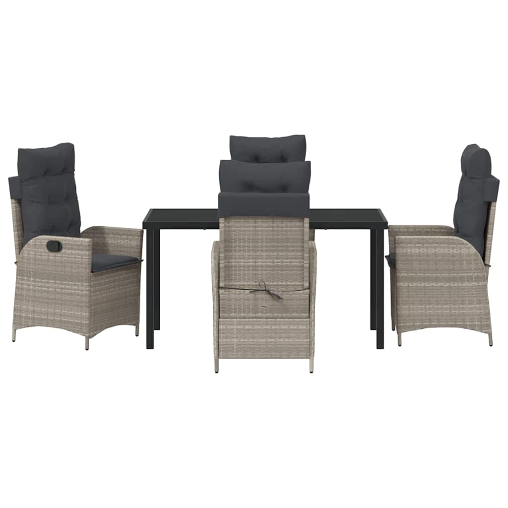Set da Pranzo per Giardino 5 pcs Grigio chiaro polyrattan - homemem39