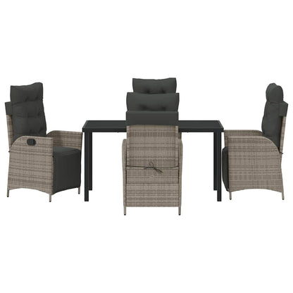 Set da Pranzo per Giardino 5 pcs Grigio Poly Rattan - homemem39