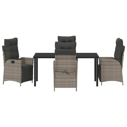 Set da Pranzo per Giardino 5 pcs Grigio Poly Rattan - homemem39