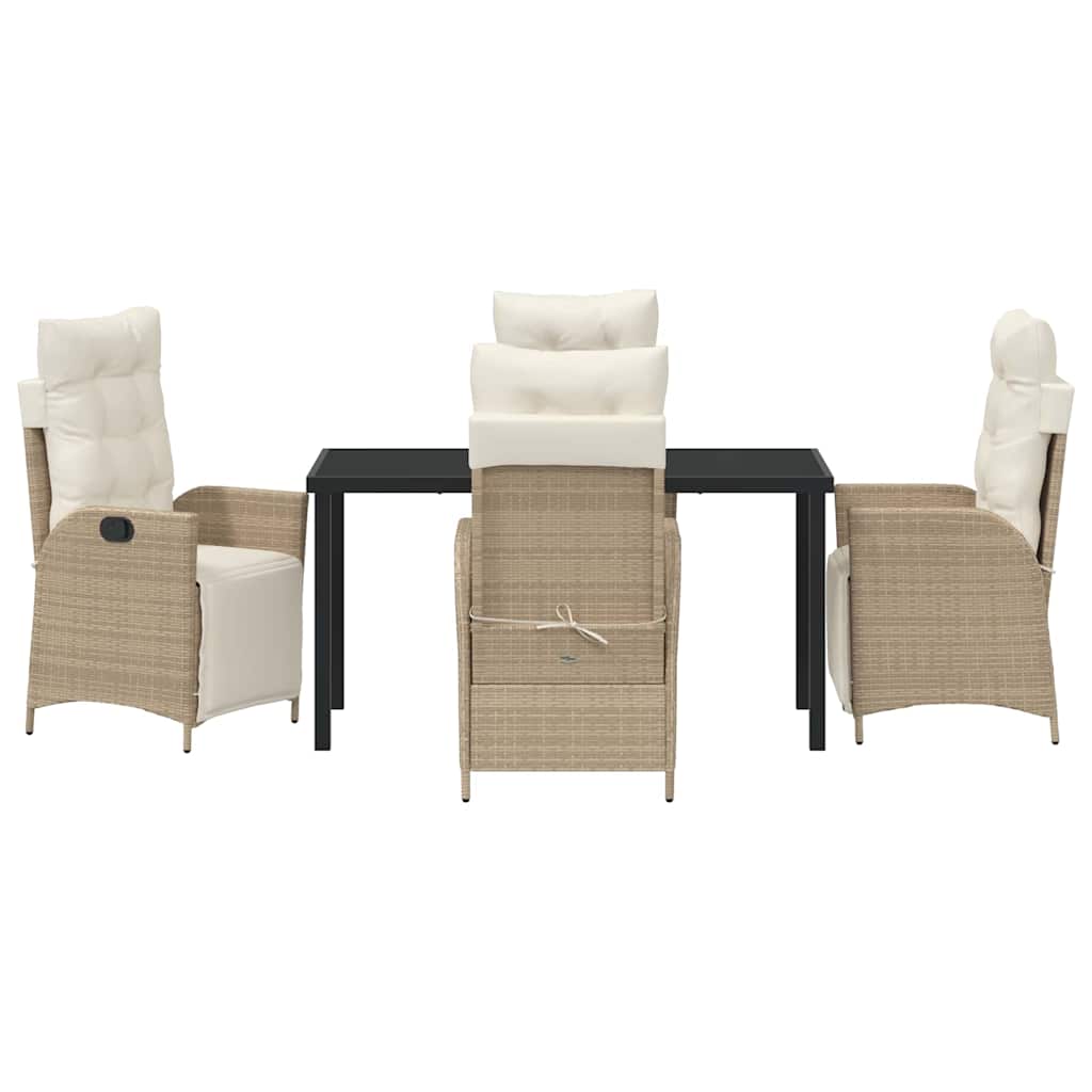 Set da Pranzo per Giardino 5 pcs Beige Poly Rattan - homemem39