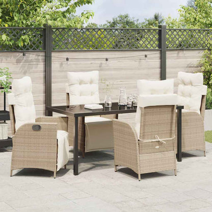 Set da Pranzo per Giardino 5 pcs Beige Poly Rattan - homemem39