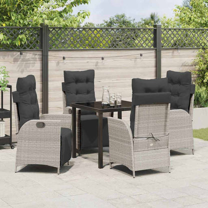 Set da Pranzo per Giardino 5 pcs Grigio chiaro Poly Rattan - homemem39
