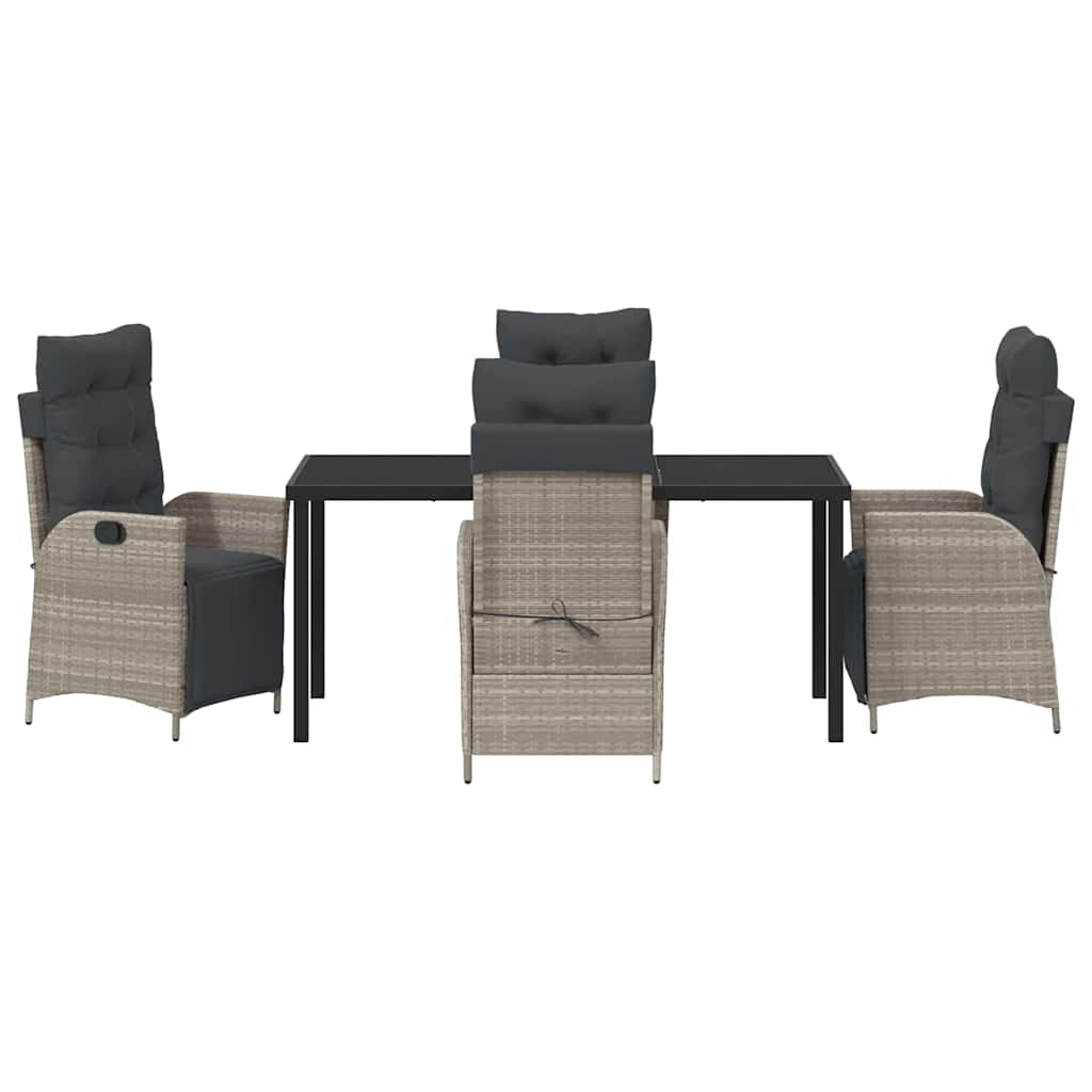 Set da Pranzo per Giardino 5 pcs Grigio chiaro Poly Rattan - homemem39