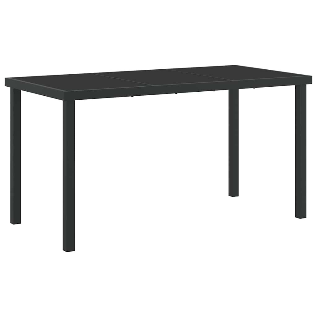 Set da Pranzo per Giardino 5 pcs Grigio e Nero Rattan | homemem39