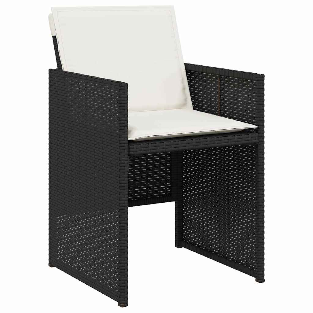 Set da Pranzo per Giardino 5 pcs Nero polyrattan - homemem39
