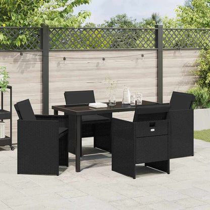 Set da Pranzo per Giardino 5 pcs Nero polyrattan - homemem39