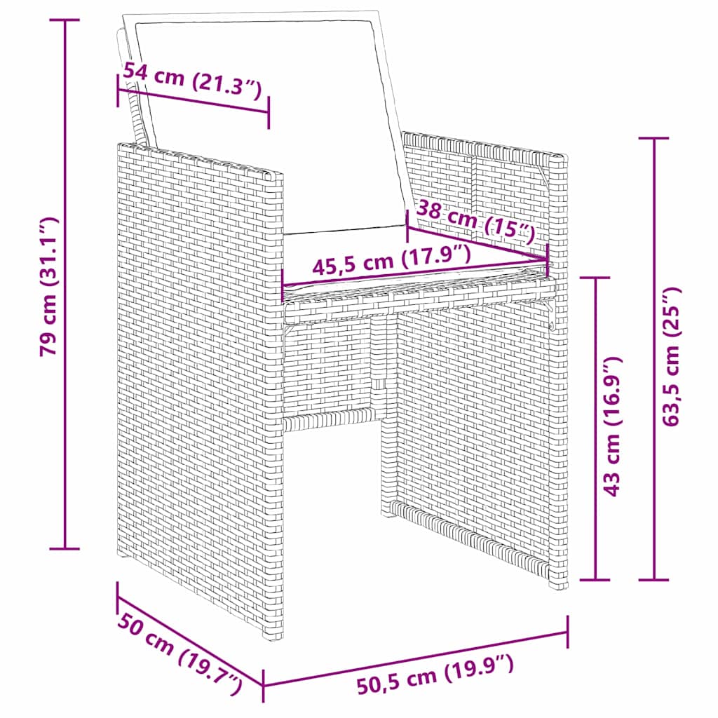 Set da Pranzo per Giardino 5 pcs Nero polyrattan - homemem39