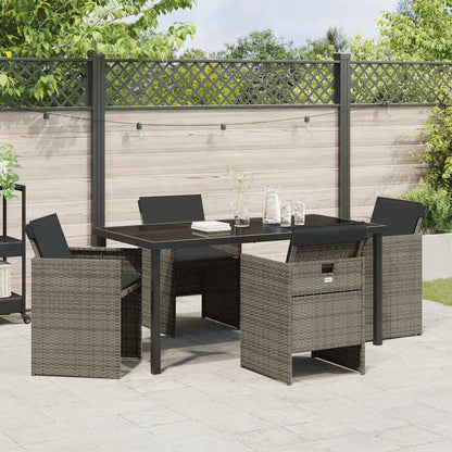 Set da Pranzo per Giardino 5 pcs Grigio polyrattan - homemem39