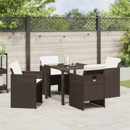 Set da Pranzo per Giardino 5 pcs Marrone polyrattan - homemem39
