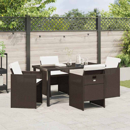 Set da Pranzo per Giardino 5 pcs Marrone polyrattan - homemem39