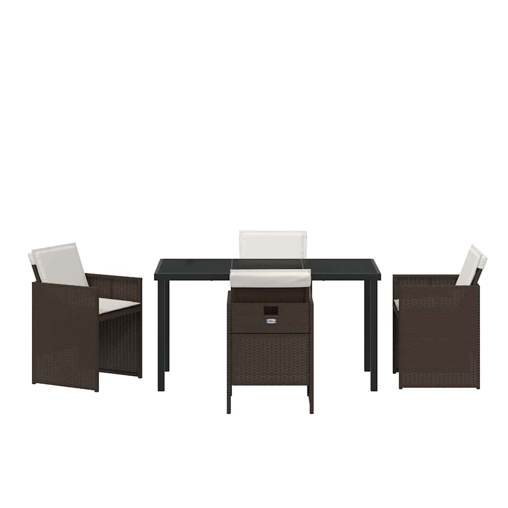 Set da Pranzo per Giardino 5 pcs Marrone polyrattan - homemem39