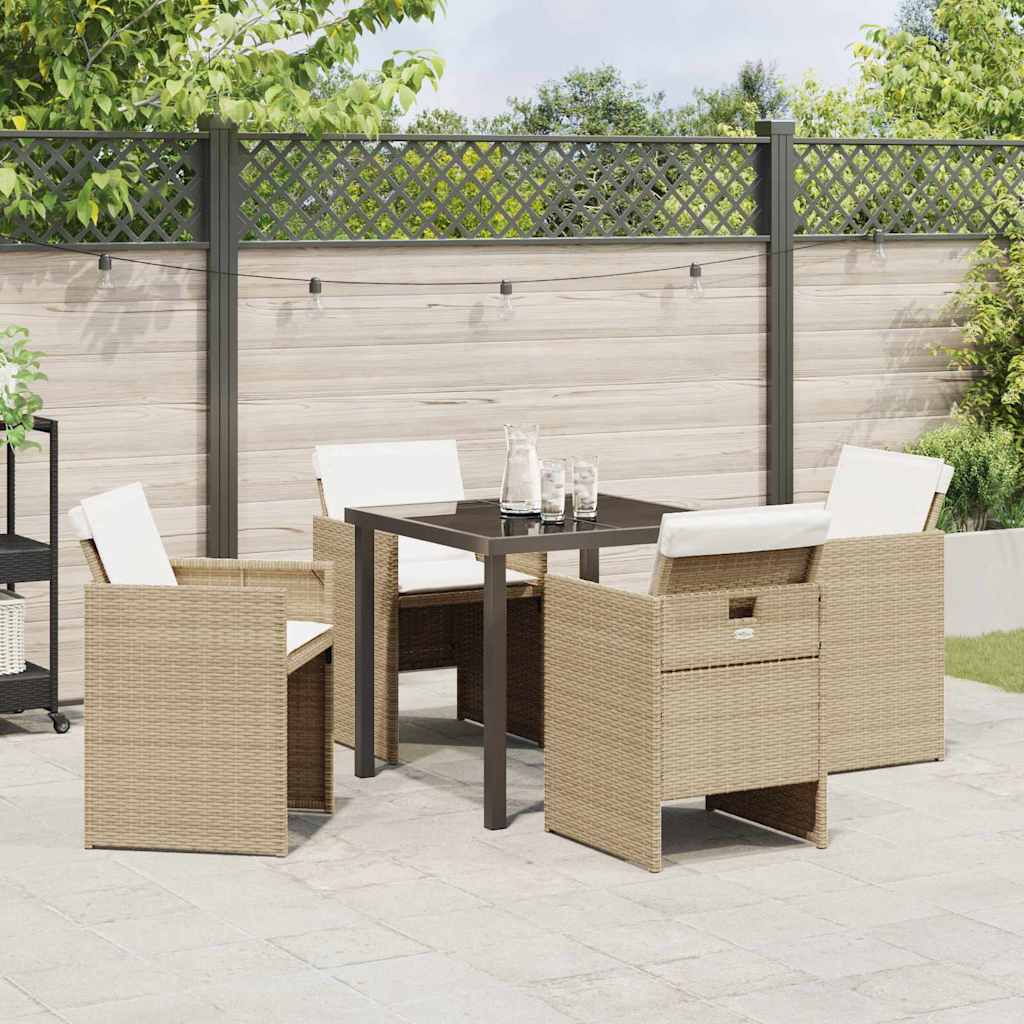 Set da Pranzo per Giardino 5 pcs Beige polyrattan - homemem39