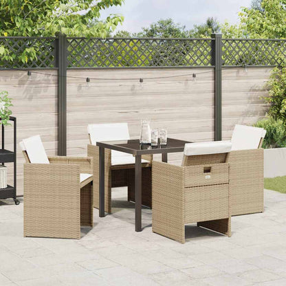 Set da Pranzo per Giardino 5 pcs Beige polyrattan - homemem39