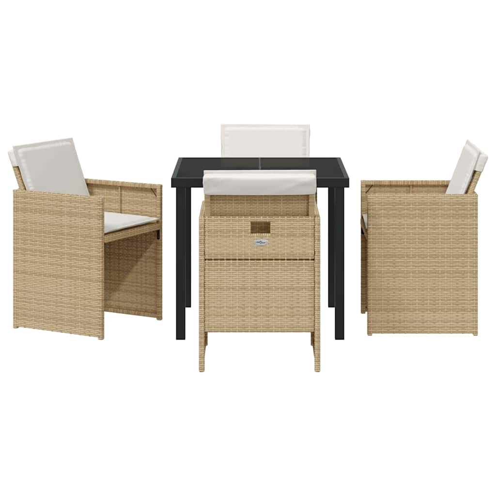 Set da Pranzo per Giardino 5 pcs Beige polyrattan - homemem39