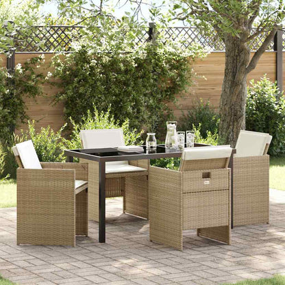 Set da Pranzo per Giardino 5 pcs Beige polyrattan - homemem39