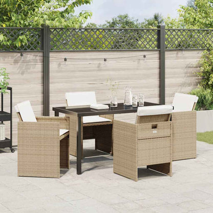 Set da Pranzo per Giardino 5 pcs Beige polyrattan - homemem39