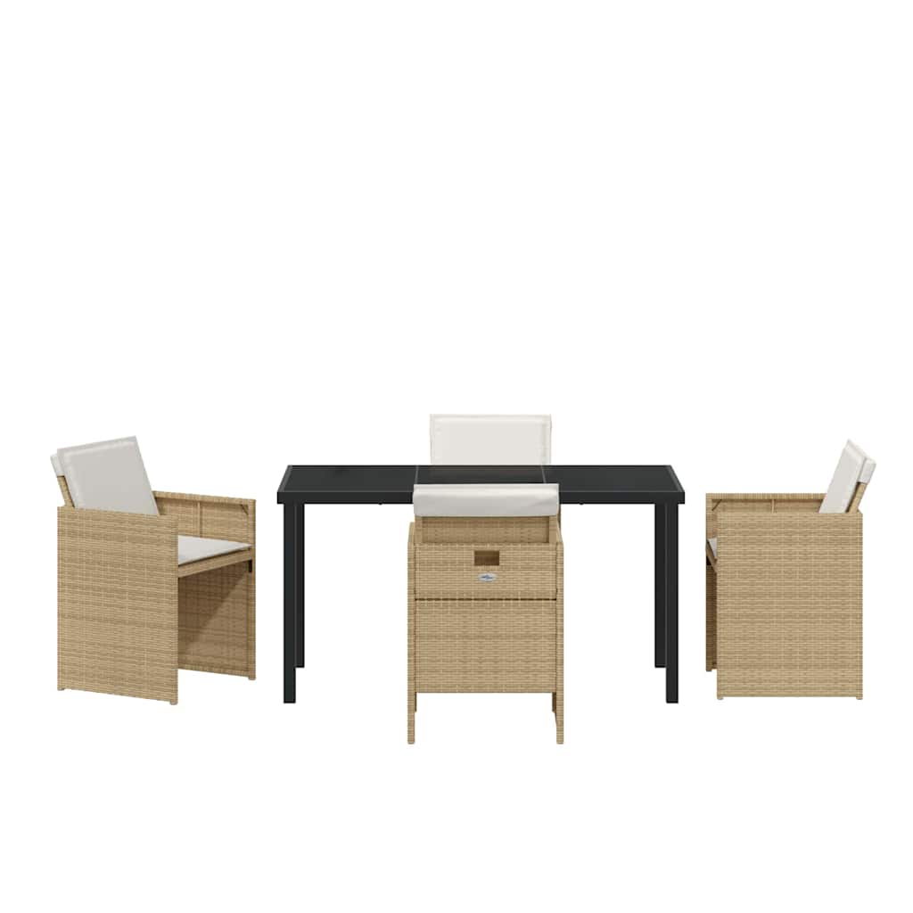 Set da Pranzo per Giardino 5 pcs Beige polyrattan - homemem39