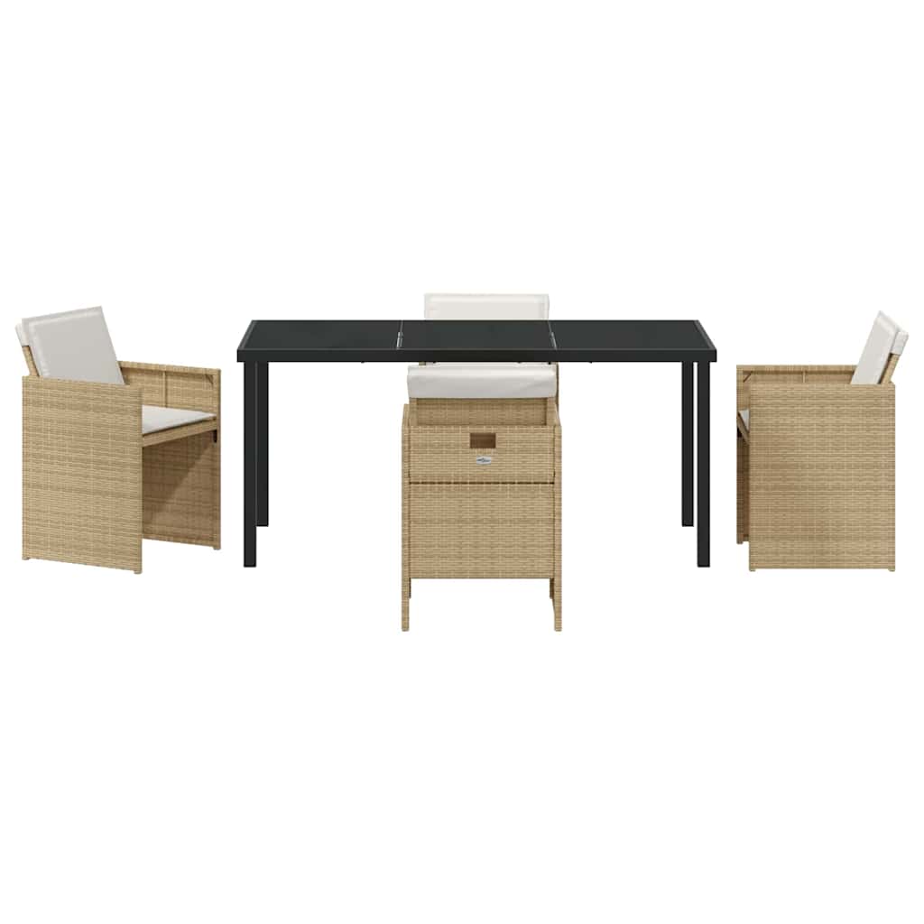 Set da Pranzo per Giardino 5 pcs Beige polyrattan - homemem39