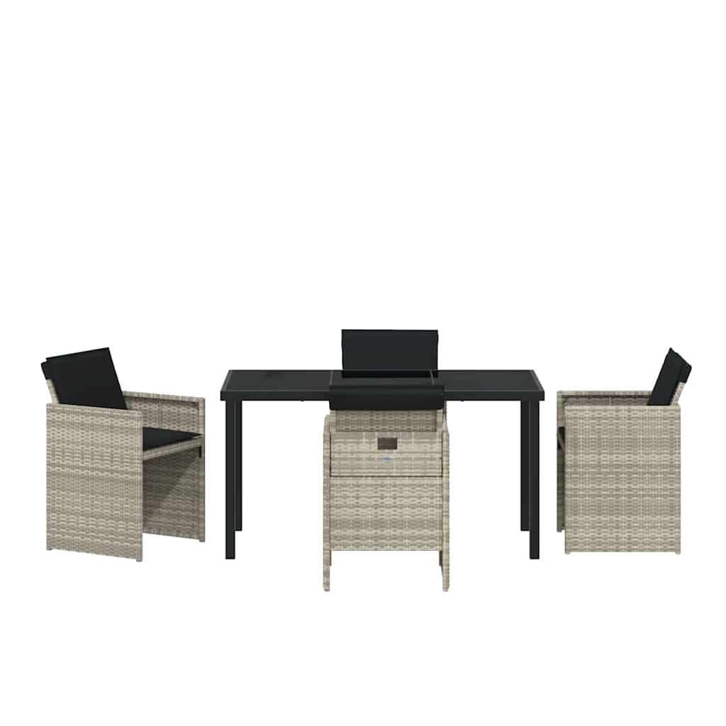Set da Pranzo per Giardino 5 pcs Grigio chiaro polyrattan - homemem39