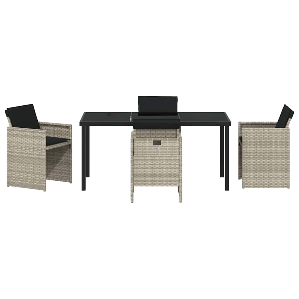 Set da Pranzo per Giardino 5 pcs Grigio chiaro polyrattan - homemem39