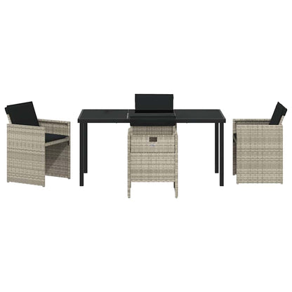 Set da Pranzo per Giardino 5 pcs Grigio chiaro polyrattan - homemem39