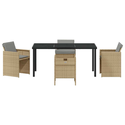 Set da Pranzo per Giardino 5 pcs Beige polyrattan - homemem39