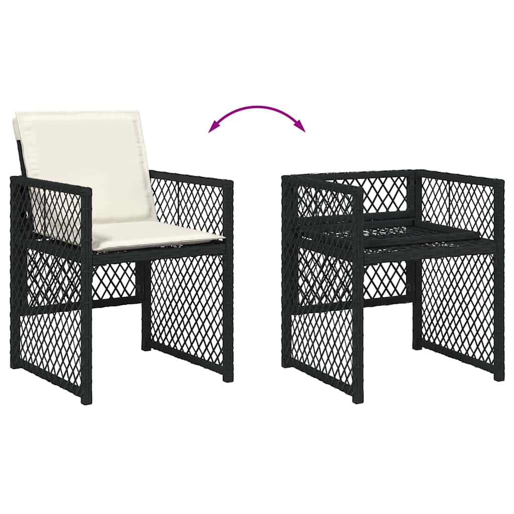 Set da Pranzo per Giardino 5 pcs Nero polyrattan | homemem39