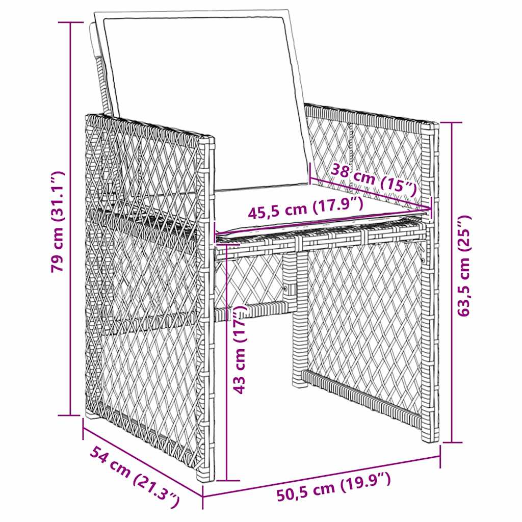 Set da Pranzo per Giardino 5 pcs Nero polyrattan - homemem39