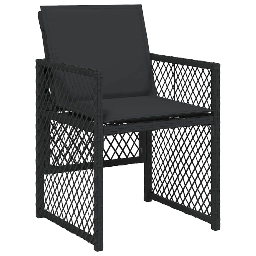 Set da Pranzo per Giardino 5 pcs Nero polyrattan - homemem39