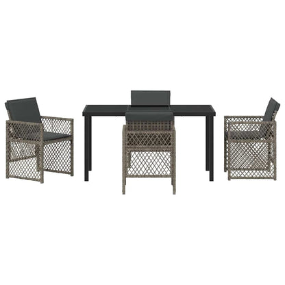 Set da Pranzo per Giardino 5 pcs Grigio polyrattan - homemem39