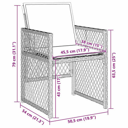 Set da Pranzo per Giardino 5 pcs Grigio polyrattan | homemem39