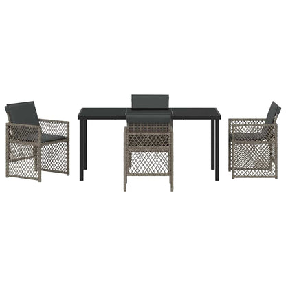 Set da Pranzo per Giardino 5 pcs Grigio polyrattan - homemem39
