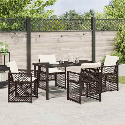 Set da Pranzo per Giardino 5 pcs Marrone polyrattan - homemem39