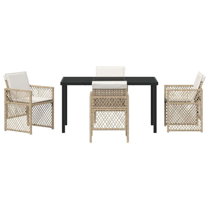 Set da Pranzo per Giardino 5 pcs Beige polyrattan - homemem39