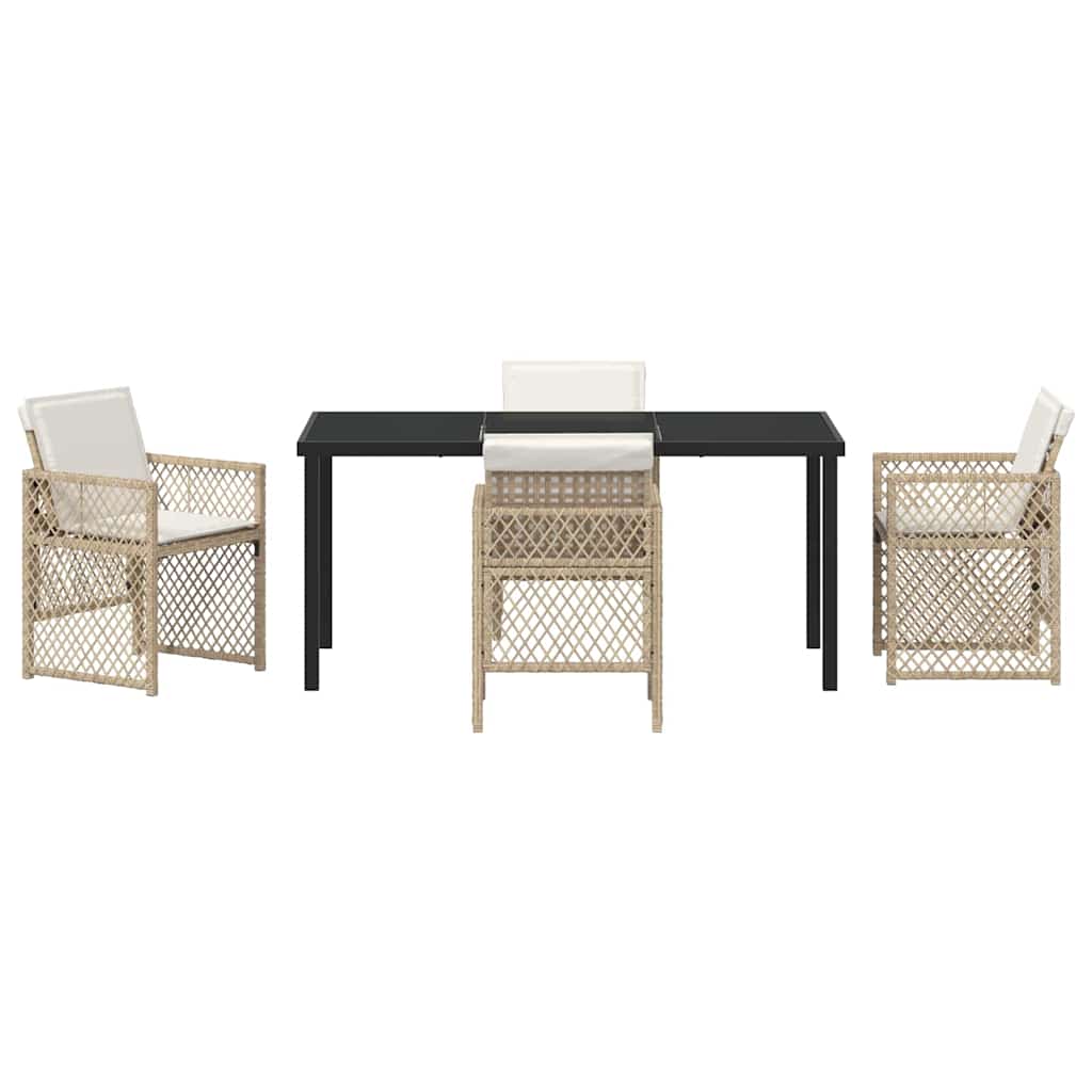 Set da Pranzo per Giardino 5 pcs Beige polyrattan - homemem39