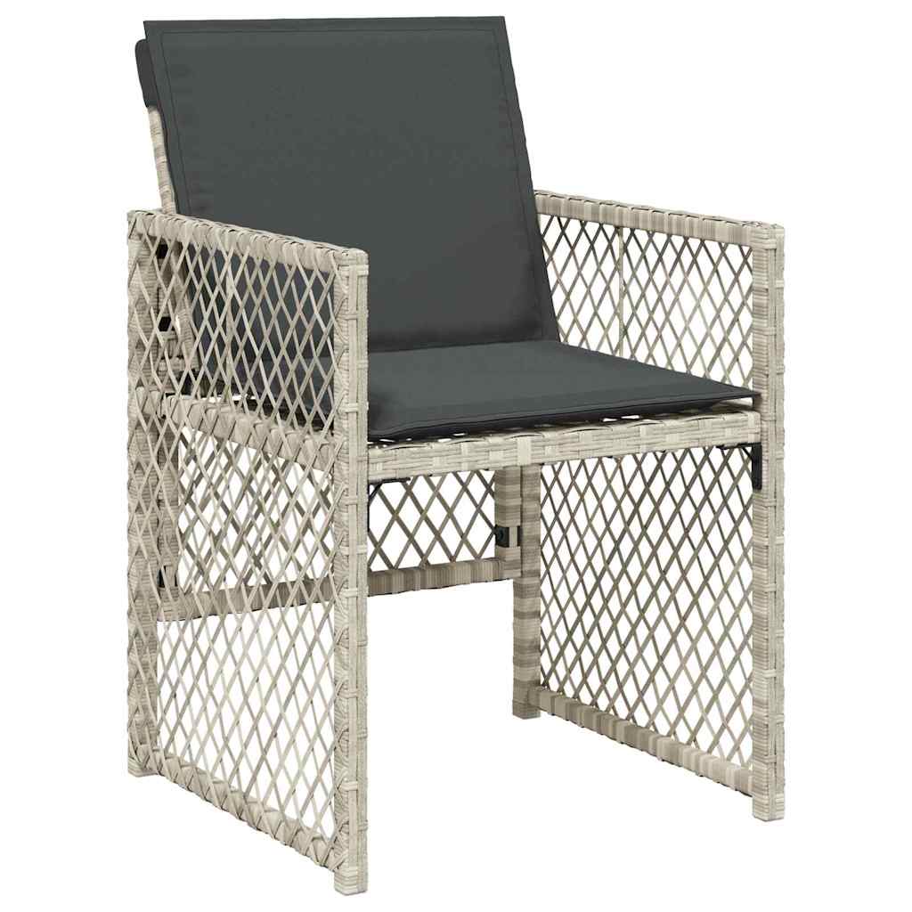 Set da Pranzo per Giardino 5 pcs Grigio chiaro polyrattan - homemem39