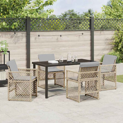 Set da Pranzo per Giardino 5 pcs Beige polyrattan - homemem39