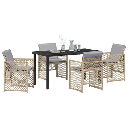 Set da Pranzo per Giardino 5 pcs Beige polyrattan - homemem39