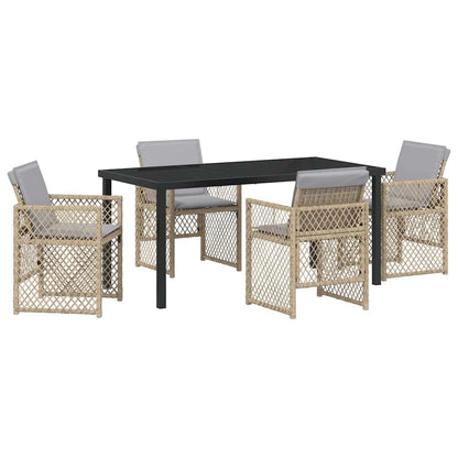 Set da Pranzo per Giardino 5 pcs Beige polyrattan - homemem39