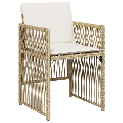 Set da Pranzo per Giardino 5 pcs Beige Poly Rattan - homemem39