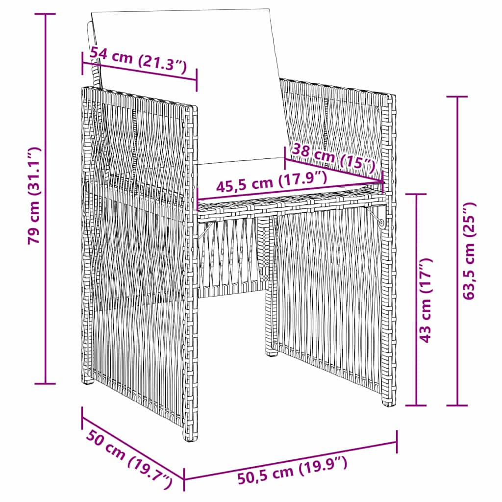 Set da Pranzo per Giardino 5 pcs Grigio chiaro | homemem39