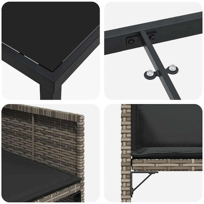 Set da Pranzo per Giardino 5 pcs Grigio polyrattan - homemem39