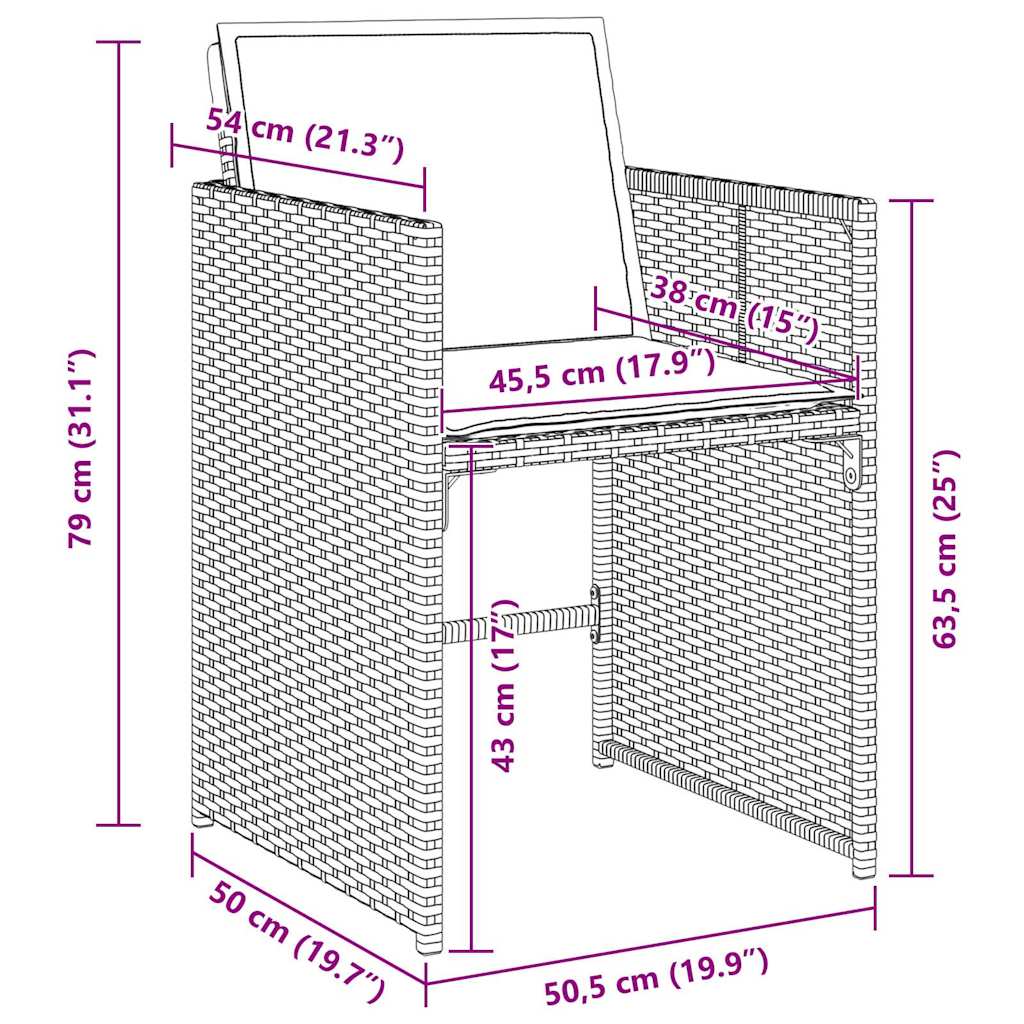Set da Pranzo per Giardino 5 pcs Beige polyrattan - homemem39