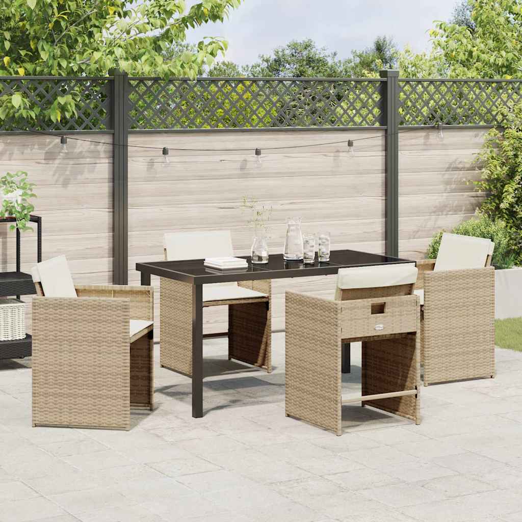 Set da Pranzo per Giardino 5 pcs Beige polyrattan - homemem39