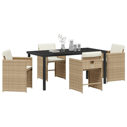 Set da Pranzo per Giardino 5 pcs Beige polyrattan - homemem39