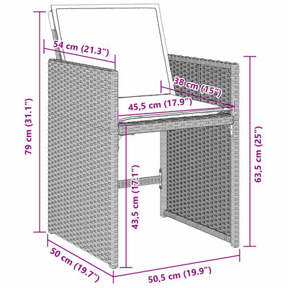 Set da Pranzo per Giardino 5 pcs Grigio chiaro polyrattan - homemem39