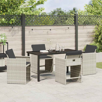 Set da Pranzo per Giardino 5 pcs Grigio chiaro polyrattan - homemem39