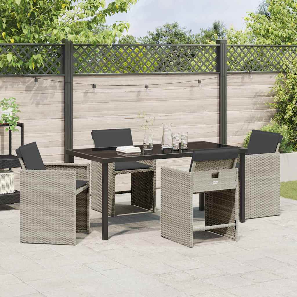 Set da Pranzo per Giardino 5 pcs Grigio chiaro polyrattan - homemem39