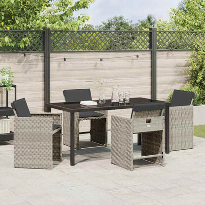 Set da Pranzo per Giardino 5 pcs Grigio chiaro polyrattan - homemem39